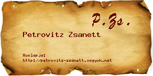 Petrovitz Zsanett névjegykártya