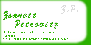 zsanett petrovitz business card